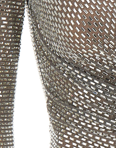 SELF-PORTRAIT Top in rete con strass GREY Donna 
