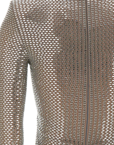 SELF-PORTRAIT Top in rete con strass GREY Donna 