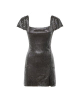 SELF-PORTRAIT Mini abito in rete con strass GREY Donna 