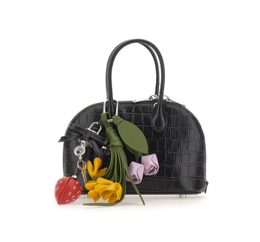 SELF-PORTRAIT Borsa a mano in pelle stampa cocco BLACK Donna 