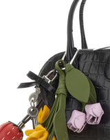 SELF-PORTRAIT Borsa a mano in pelle stampa cocco BLACK Donna 