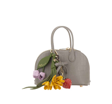 SELF-PORTRAIT Borsa a mano in pelle stampa cocco GREY Donna 