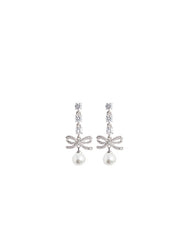 SELF-PORTRAIT "Bow Crystal Charm Earring" SILVER Donna 