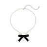 SELF-PORTRAIT Collana "Black Bow Pearl" WHITE Donna 