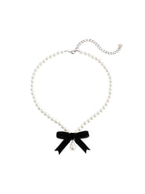 SELF-PORTRAIT Collana "Black Bow Pearl" WHITE Donna 