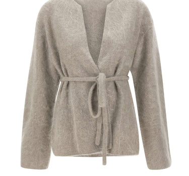 SOFT GOAT Cardigan in cashmere spazzolato GREY Donna 
