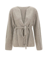 SOFT GOAT Cardigan in cashmere spazzolato GREY Donna 