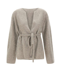 SOFT GOAT Cardigan in cashmere spazzolato GREY Donna 
