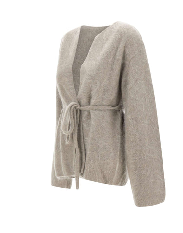 SOFT GOAT Cardigan in cashmere spazzolato GREY Donna 