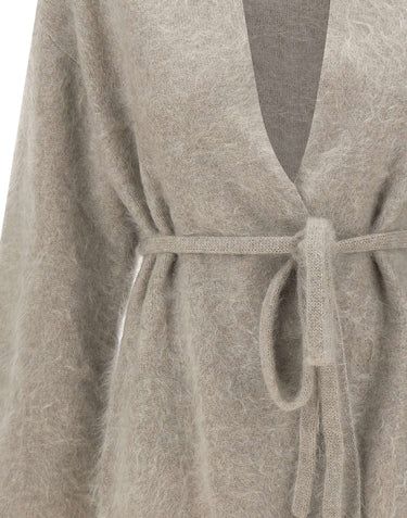 SOFT GOAT Cardigan in cashmere spazzolato GREY Donna 