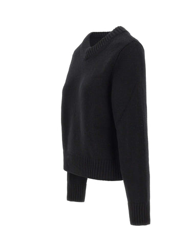 SOFT GOAT Maglione in cashmere con scollo a V BLACK Donna 