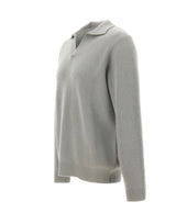 SOFT GOAT Maglia polo in cashmere GREY Uomo 