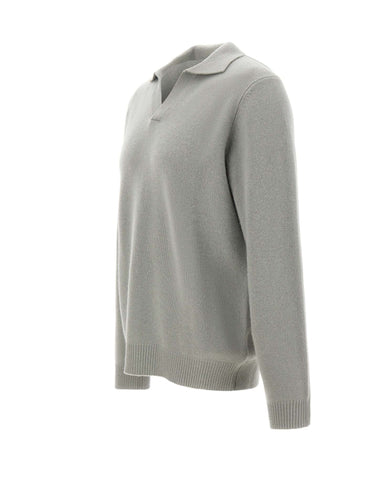 SOFT GOAT Maglia polo in cashmere GREY Uomo 