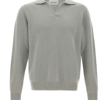 SOFT GOAT Maglia polo in cashmere GREY Uomo 