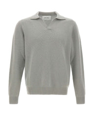 SOFT GOAT Maglia polo in cashmere GREY Uomo 