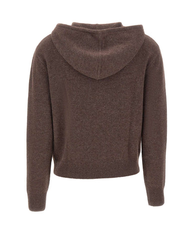 SPORTY & RICH Felpa in maglia di lana e cashmere BROWN Donna 
