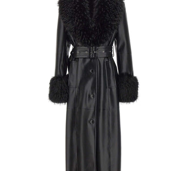 STAND STUDIO Cappotto in pelle "Estella" BLACK Donna 