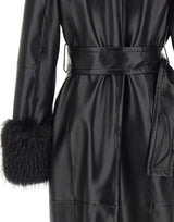 STAND STUDIO Cappotto in pelle "Estella" BLACK Donna 