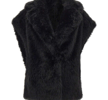 STAND STUDIO Pelliccia smanicata "Kinley" BLACK Donna 