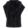 STAND STUDIO Pelliccia smanicata "Kinley" BLACK Donna 
