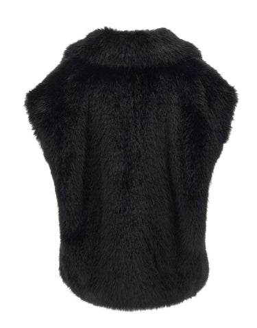 STAND STUDIO Pelliccia smanicata "Kinley" BLACK Donna 