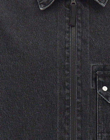 STONE ISLAND Giacca in denim con zip BLACK Uomo 