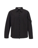 STONE ISLAND Giacca overshirt in cotone BLACK Uomo 