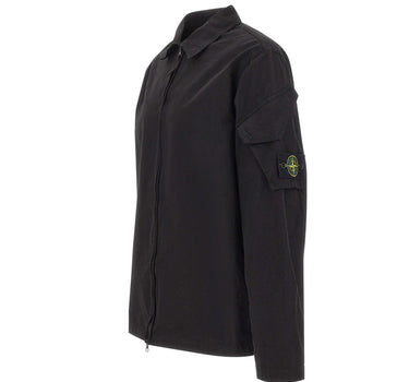 STONE ISLAND Giacca overshirt in cotone BLACK Uomo 