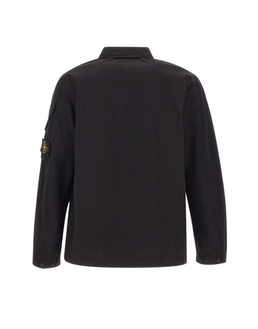 STONE ISLAND Giacca overshirt in cotone BLACK Uomo 