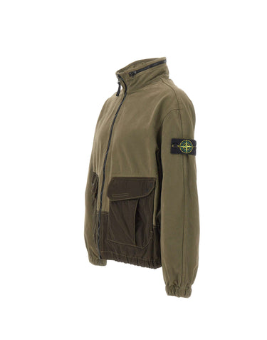 Giacca in cotone con tasche in nylon 1200039S0482 V005G STONE ISLAND 
