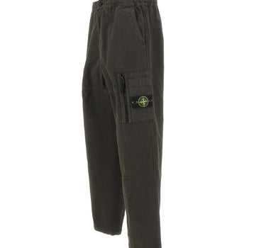 STONE ISLAND Pantaloni cargo ampi in cotone GREEN Uomo 