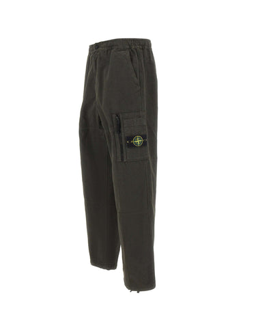 STONE ISLAND Pantaloni cargo ampi in cotone GREEN Uomo 