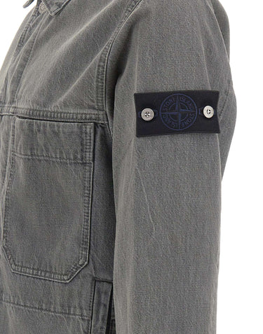 STONE ISLAND Giacca in denim GREY Uomo 
