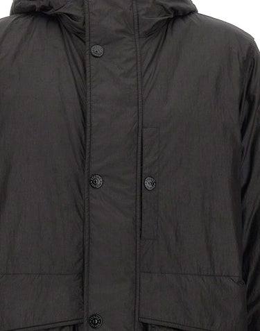 STONE ISLAND Parka in tessuto lucido BLACK Uomo 