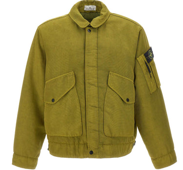 STONE ISLAND Giacca "Dense Oxford" GREEN Uomo 