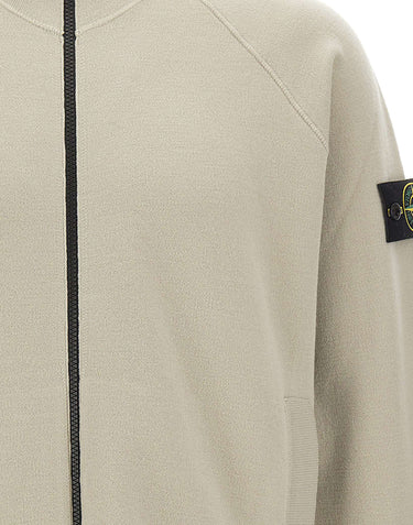 STONE ISLAND Maglia in lana con zip GREEN Uomo 