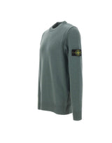 STONE ISLAND Maglione in lana rasata GREEN Uomo 