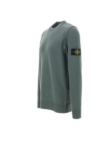 STONE ISLAND Maglione in lana rasata GREEN Uomo 