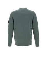 STONE ISLAND Maglione in lana rasata GREEN Uomo 