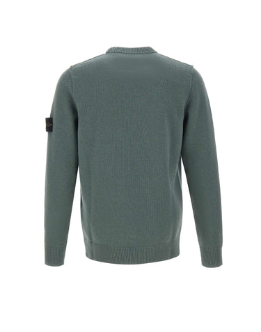 STONE ISLAND Maglione in lana rasata GREEN Uomo 