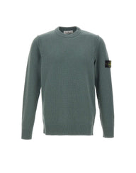 STONE ISLAND Maglione in lana rasata GREEN Uomo 