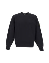 STONE ISLAND Felpa in pile di cotone BLACK Uomo 