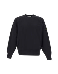 STONE ISLAND Felpa in pile di cotone BLACK Uomo 