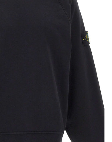 STONE ISLAND Felpa in pile di cotone BLACK Uomo 