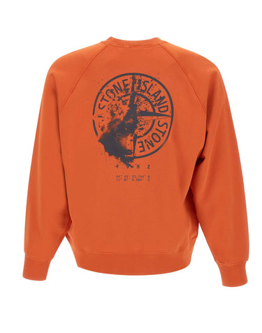 STONE ISLAND Felpa in cotone con stampa "Desert" ORANGE Uomo 