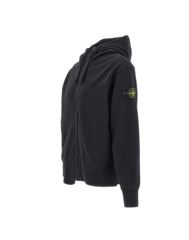 STONE ISLAND Felpa in cotone biologico BLACK Uomo 