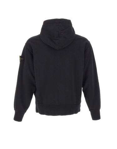 STONE ISLAND Felpa in cotone biologico BLACK Uomo 