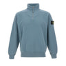 STONE ISLAND Felpa con zip corta Light Blue Uomo 