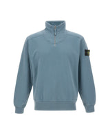 STONE ISLAND Felpa con zip corta Light Blue Uomo 