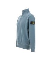 STONE ISLAND Felpa con zip corta Light Blue Uomo 